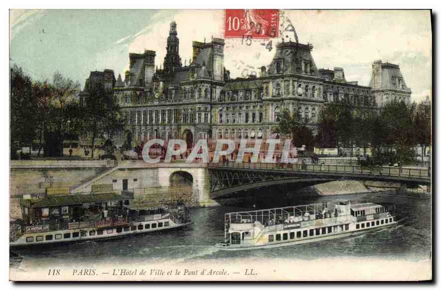 PARIS — Rathaus und Pont d'Arcole — LL. — n° 118