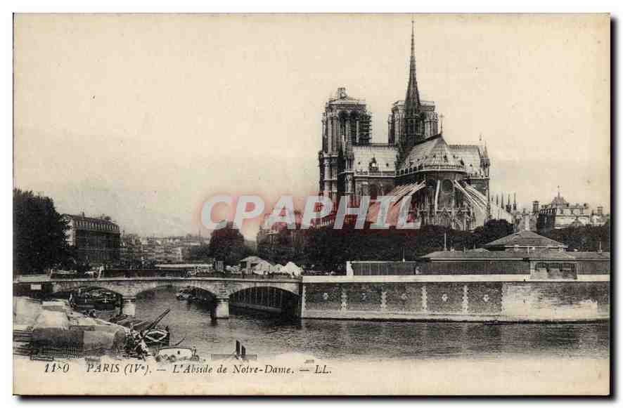 CPA Paris L'Abside de Notre Dame 