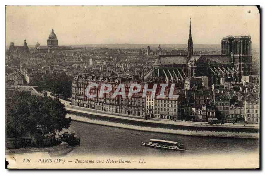 CPA Paris Panorama vers Notre Dame 