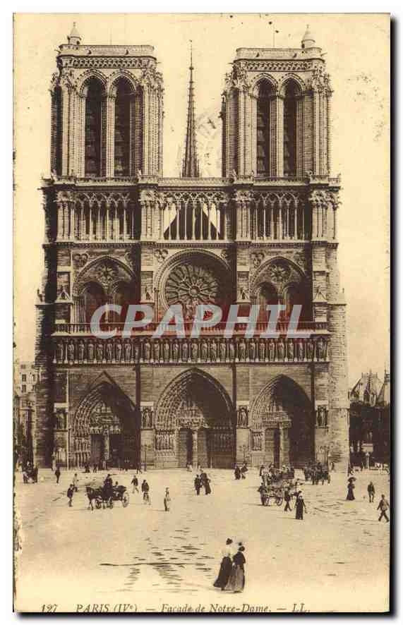 CPA Paris Facade de Notre Dame 