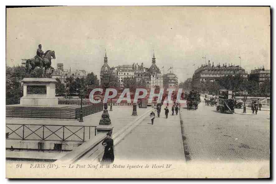 CPA Paris Le Pont Neuf et le Statue equestre de Henri IV 