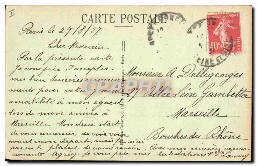 CPA Paris Notre Dame  — Verso