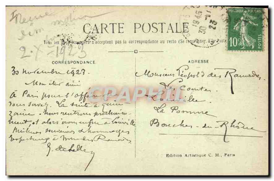 CPA Paris L'Eglise Notre Dame et la Statue de Charlemagne  — Verso