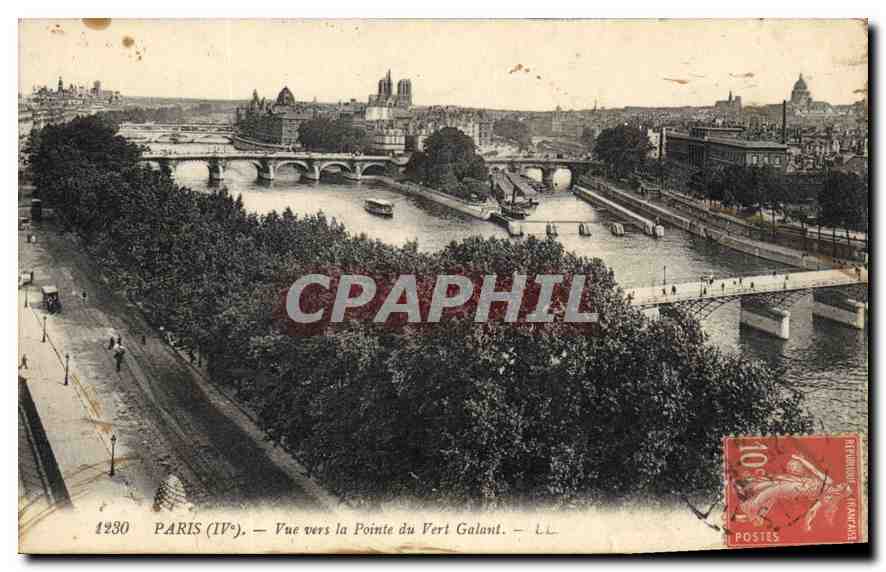 CPA Paris Vue vers la Pointe du Vert Galant 