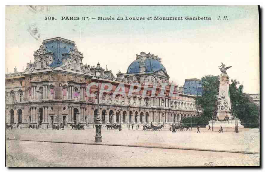 CPA Paris Musee du Louvre et Monument Gambetta 