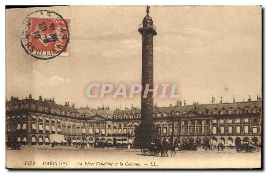 CPA Paris La Place Vendomme et la Colonne 