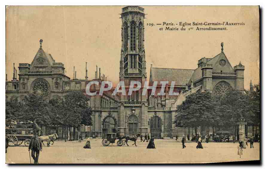CPA Paris Eglise Saint Germain l'Auxerrois et Mairie du 1st Arrondissement 