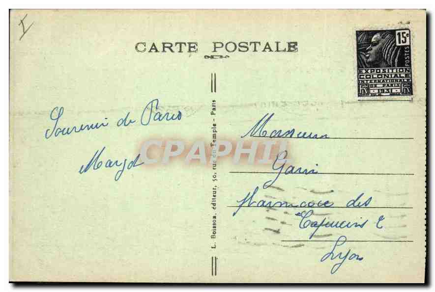 CPA Paris Tribunal de Commerce Palais de Justice et Conciergerie  — Rückseite