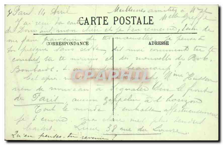 CPA Paris Ier vue sur la Seine prise du Pavillon de Flore  — Verso