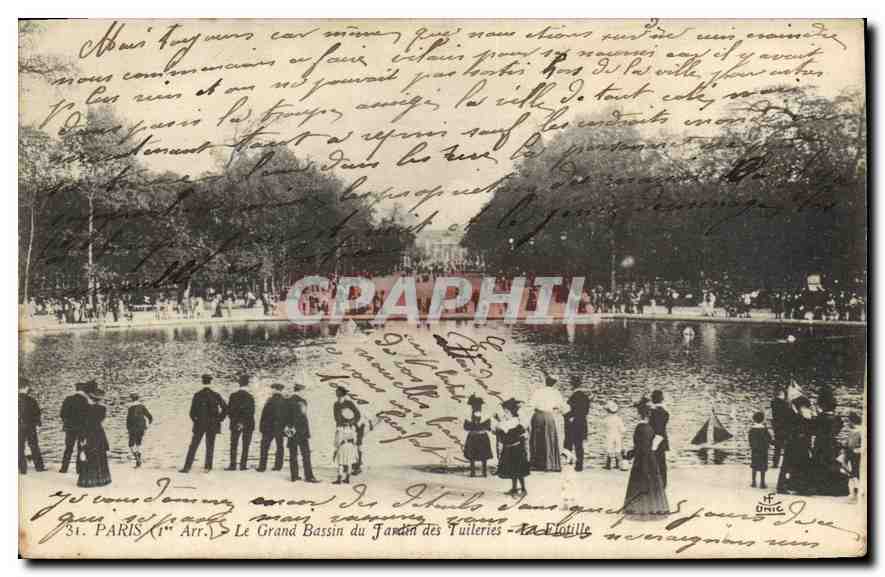 CPA Paris Ier Arr le grand bassin du jardin des Tuileries la Flotille 