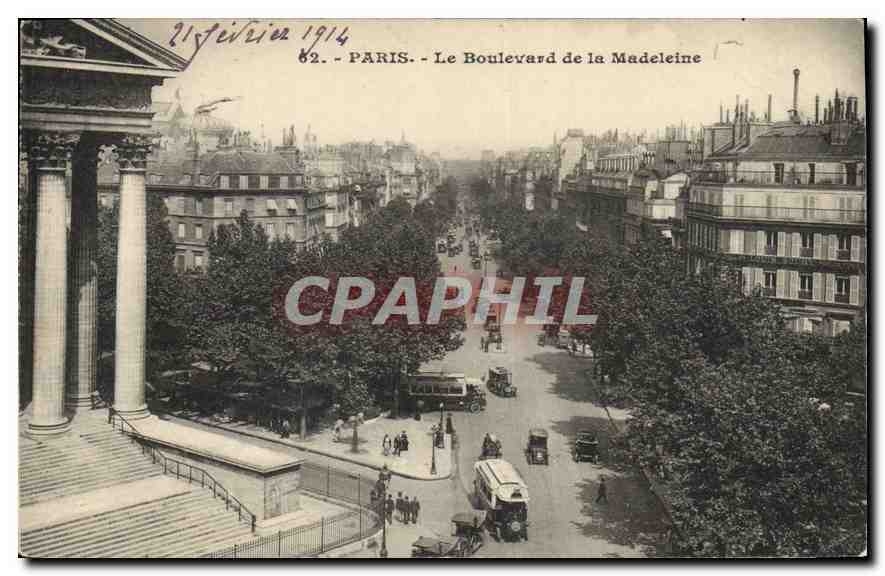 CPA paris le boulevard de la Madeleine 