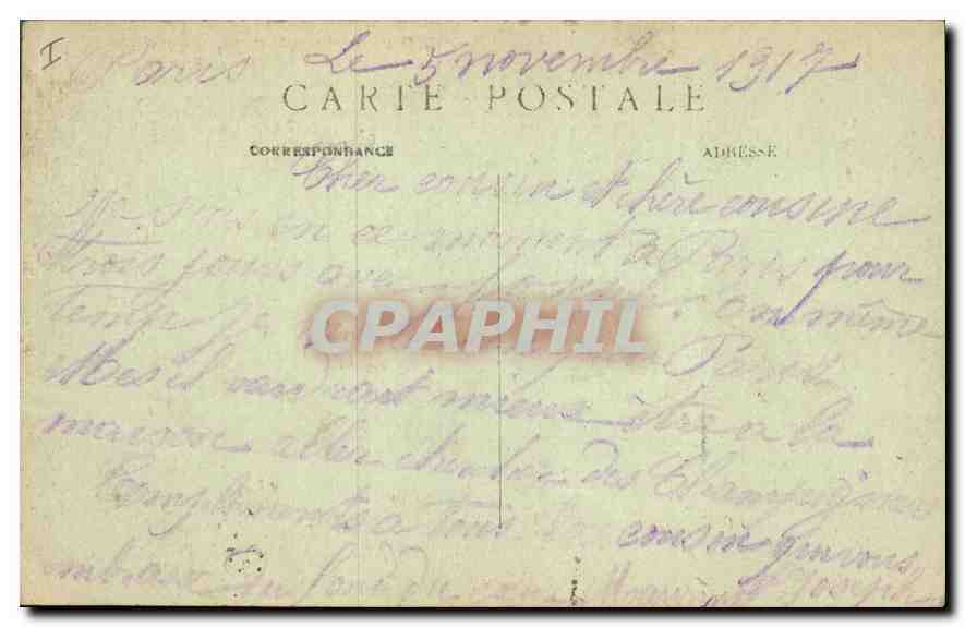 CPA Paris I Tribunal de Commerce palais de justice et Conciergerie  — Verso