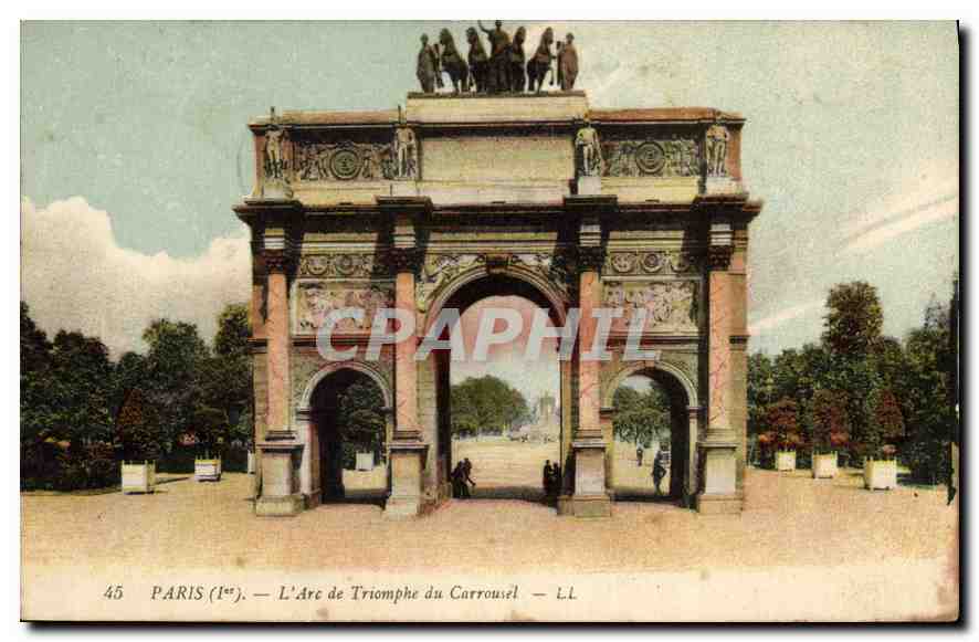 CPA Paris Ier l'Arc de Triomphe du carrousel 