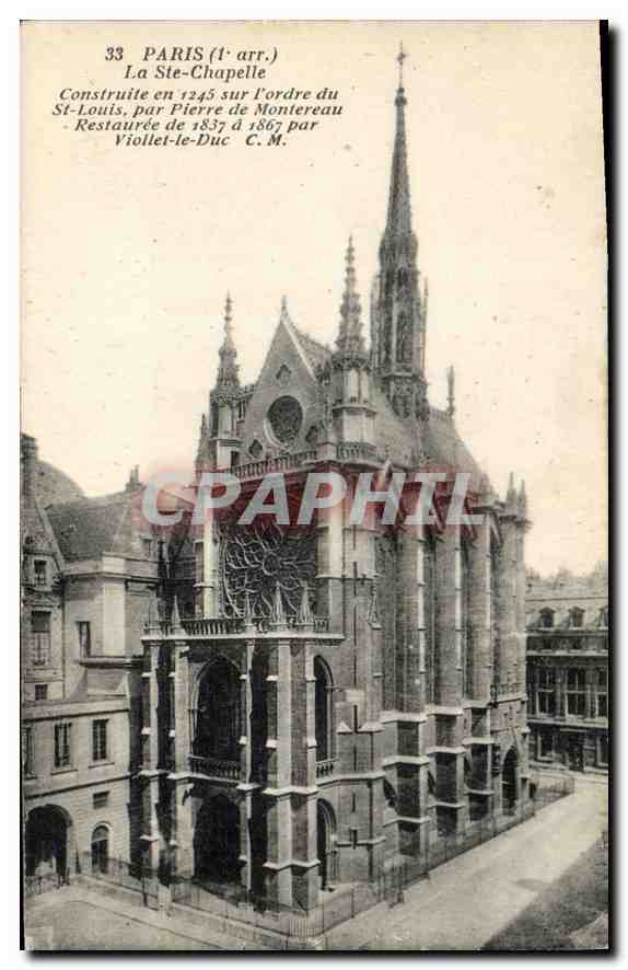 CPA Paris Ier arrt la Ste Chapelle construite en 1245 sur l'ordre de St Louis par Pierre de Montreau