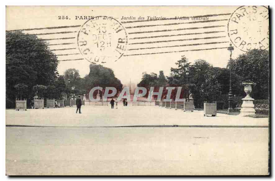 CPA Paris 1er arrt jardin des Tuileries l'Allee centrale 