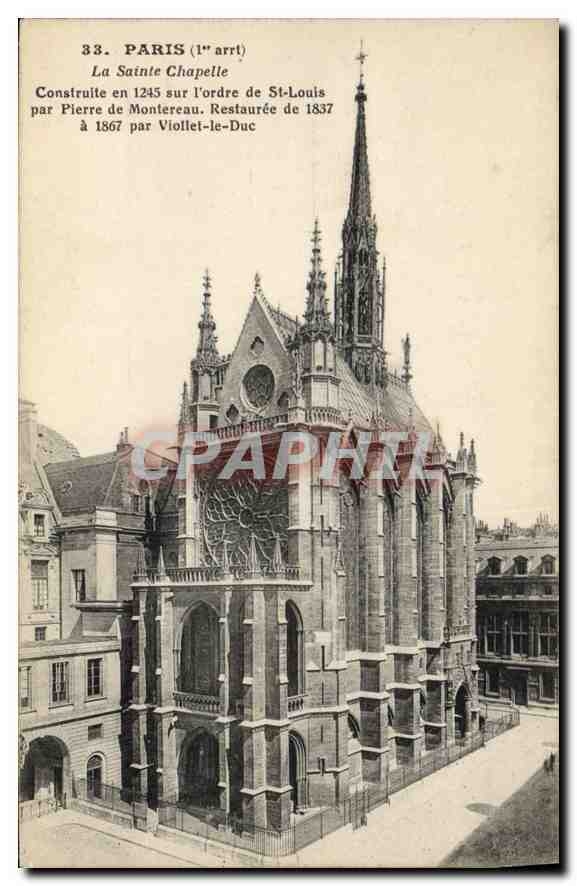CPA Paris Ier arrt la Sainte Chapelle construite en 1245 sur l'ordre de St Louis par Pierre de Montr