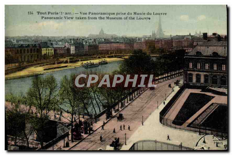 CPA Tour Paris 1er arr vue panoramique prise du Musee du Louvre 