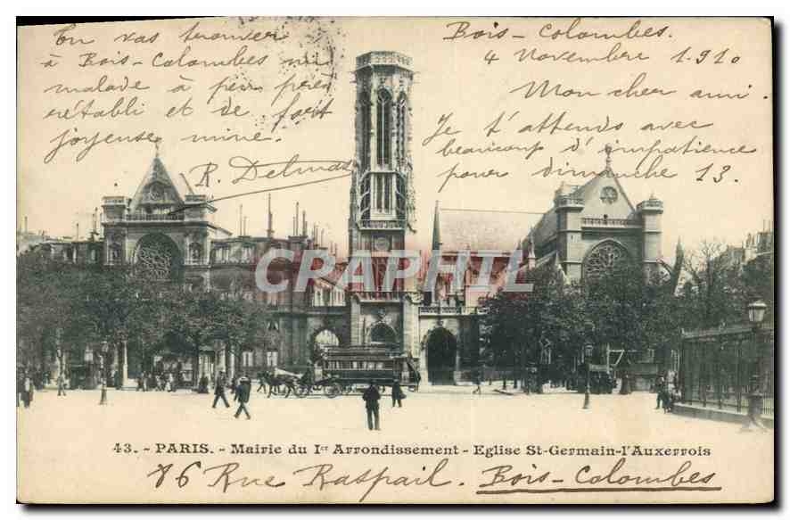 CPA Paris Mairie du 1er Arrondissement eglise St Germain l'Auxerrois 