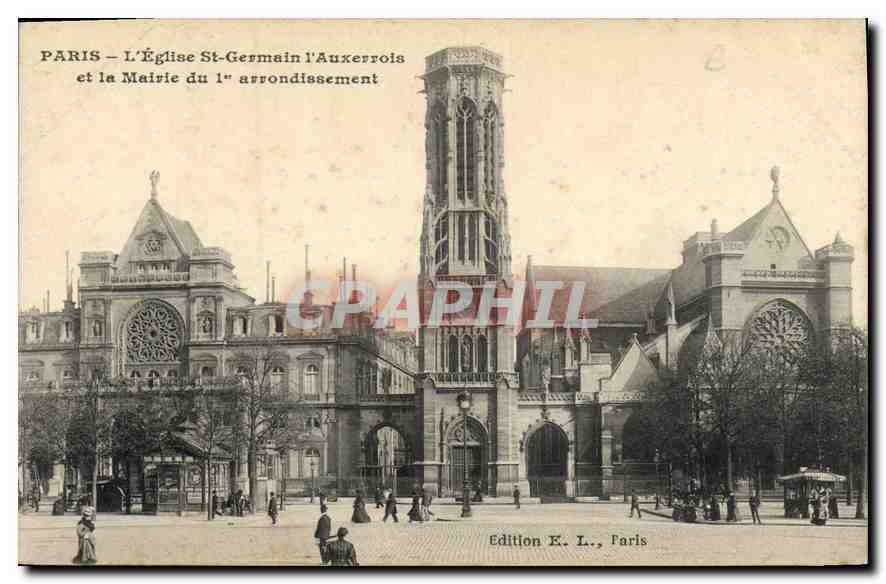 CPA Paris l'eglise St Germain l'Auxerrois et la Mairie du 1er Arrondissement 