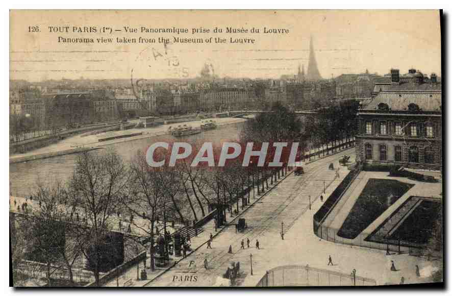 CPA Paris 1er vue panoramique prise du Musee du Louvre 