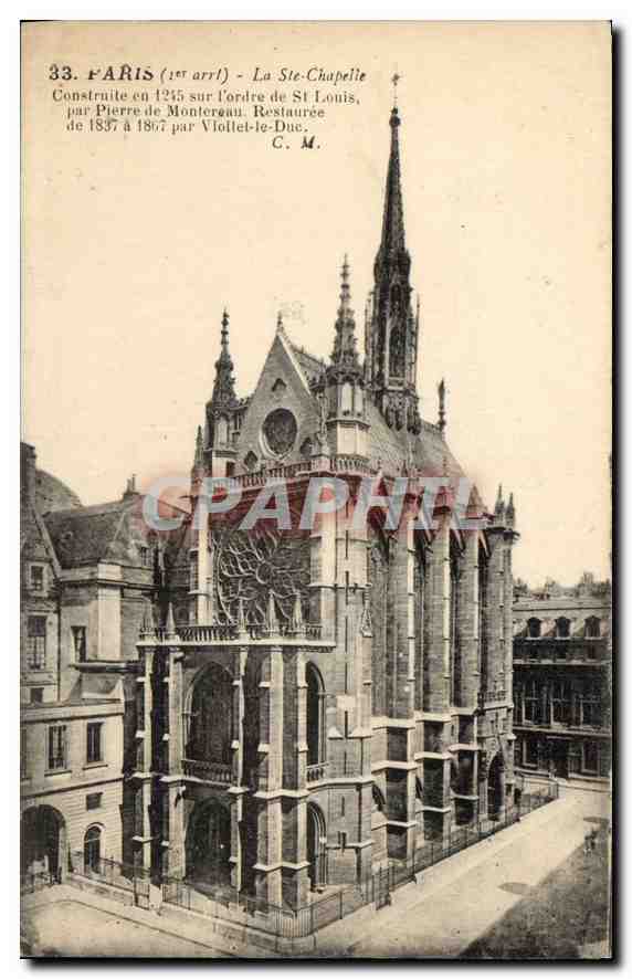 CPA Paris Ier arrt la Ste Chapelle construite en 1245 sur l'ordre de St Louis par Pierre de Montreau