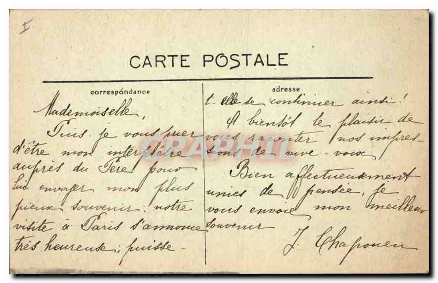 CPA Paris Ier arrt la Ste Chapelle construite en 1245 sur l'ordre de St Louis par Pierre de Montreau — Verso