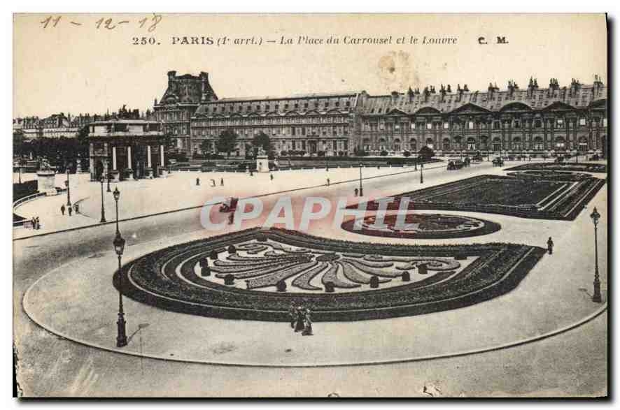 CPA Paris Ier arrt la place du carrousel et le Louvre 