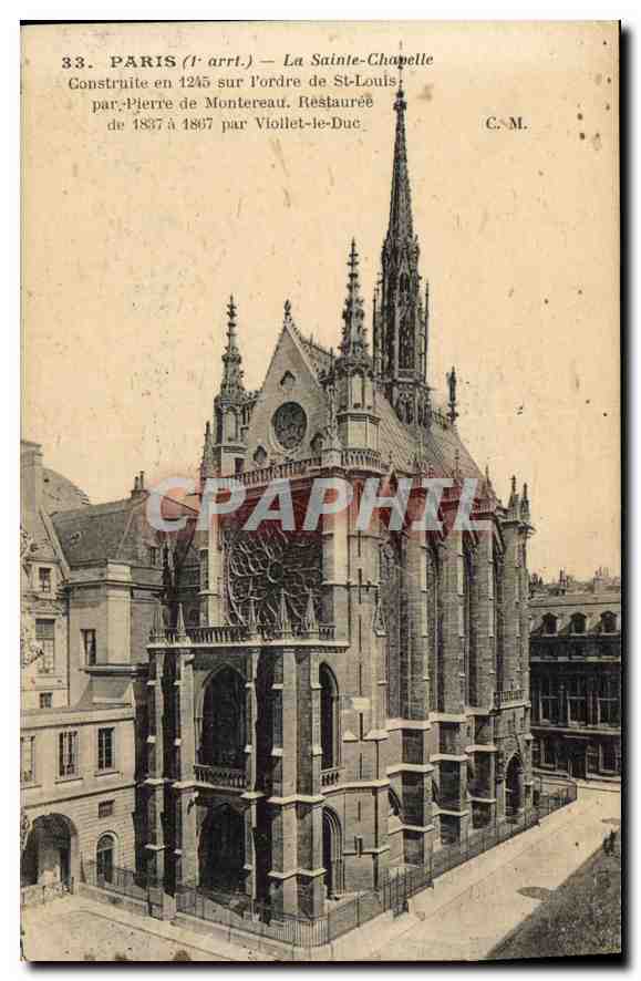 CPA Paris Ier arrt la Ste Chapelle construite en 1245 sur l'ordre de St Louis par Pierre de Montreau