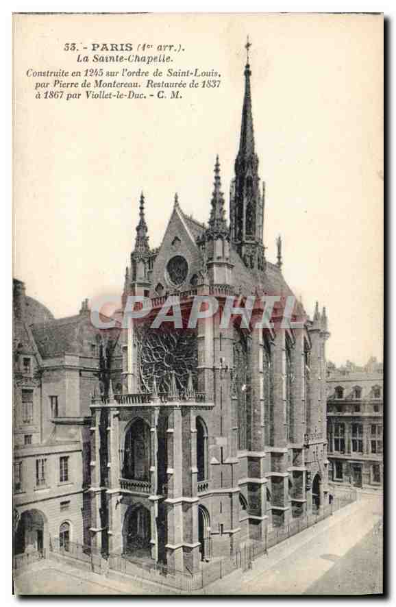 CPA Paris Ier arrt la Sainte Chapelle construite en 1245 sur l'ordre de St Louis par Pierre de Montr