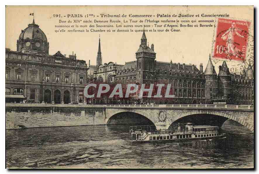 CPA Paris Ier Tribunal de Commerce palais de justice et Conciergerie 