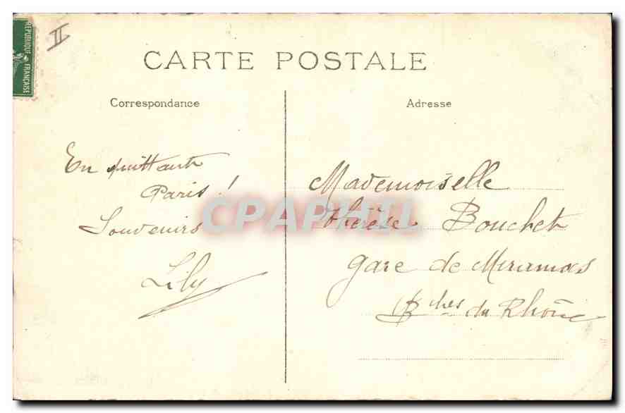 CPA Paris Boulevard de la Madeleine  — Verso