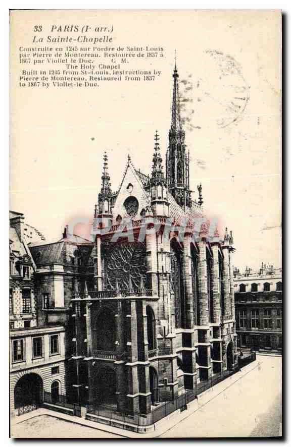 CPA Paris Ier arrt la Sainte Chapelle construite en 1245 sur l'ordre de St Louis par Pierre de Montr