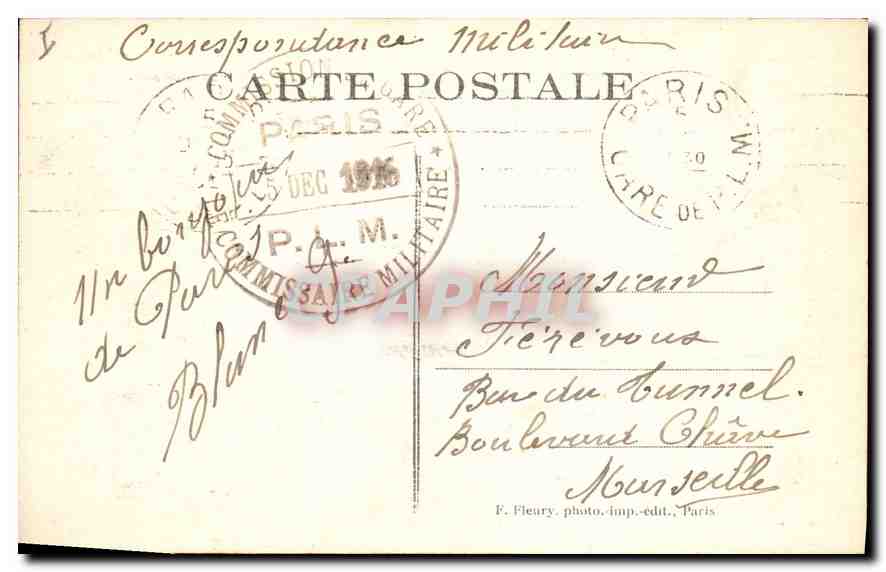 CPA Paris Ier Arc de triomphe du Carrousel  — Verso