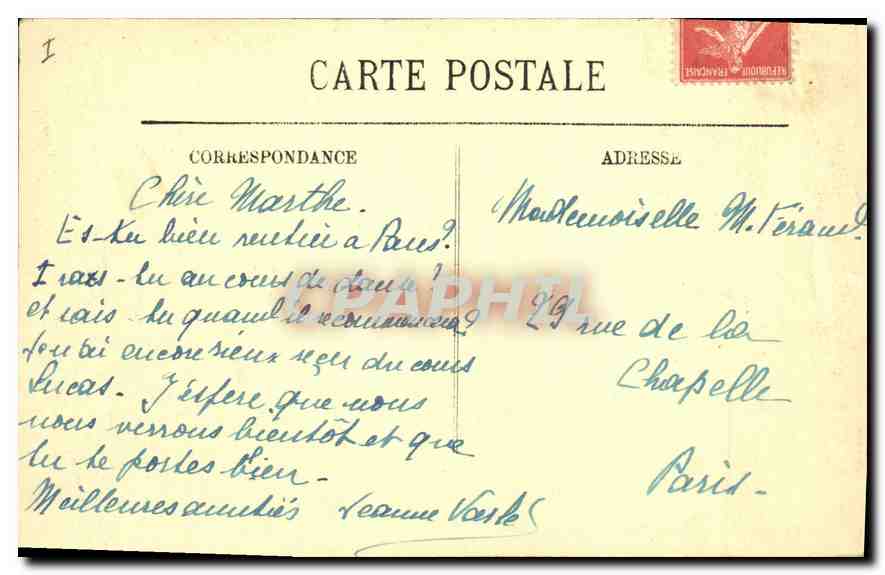 CPA Paris Ier vue generale du Louvre  — Verso