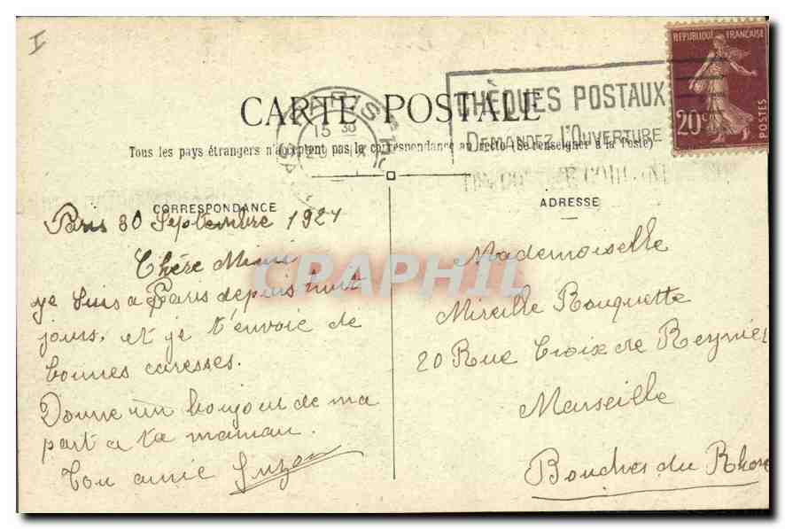 CPA Paris 8 arrt Le Grand Palais des Champs Elysees  — Verso