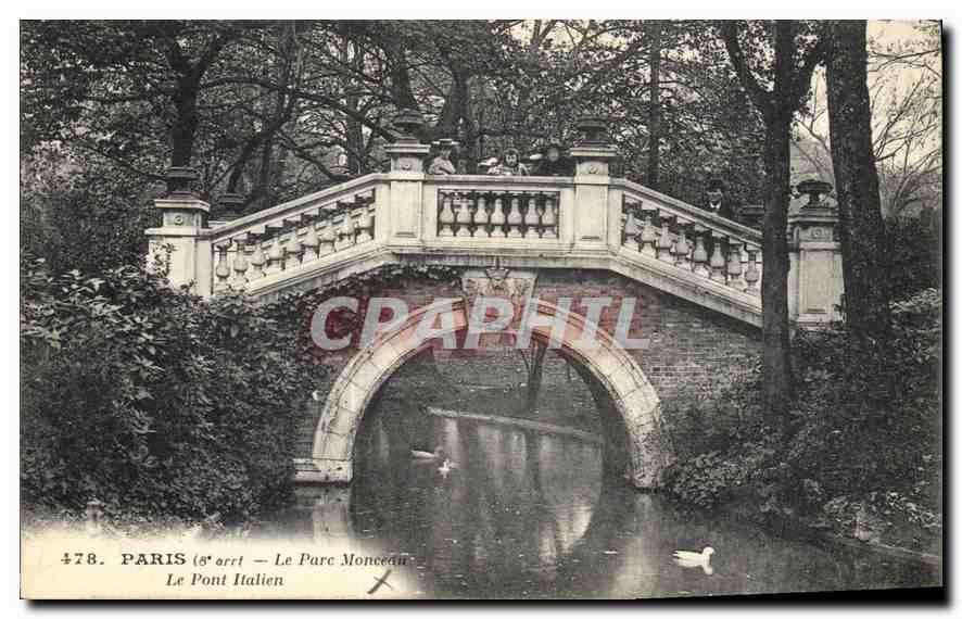 CPA Paris 8 arrt Le Parc Monceau le Pont Italien 