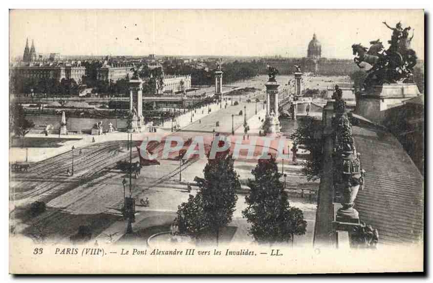 CPA Paris VIII Le Pont Alexandre III vers les Invalides 