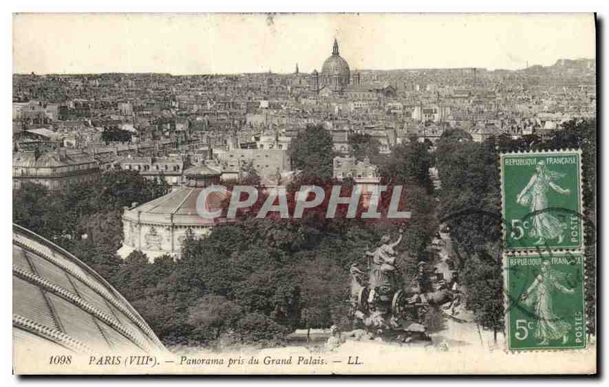 CPA Paris VIII Panorama pris du Grand Palais 