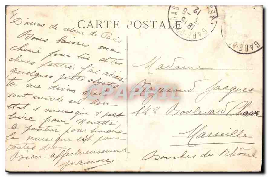 CPA Paris Place et Eglise Saint Augustin VIII arrt  — Verso