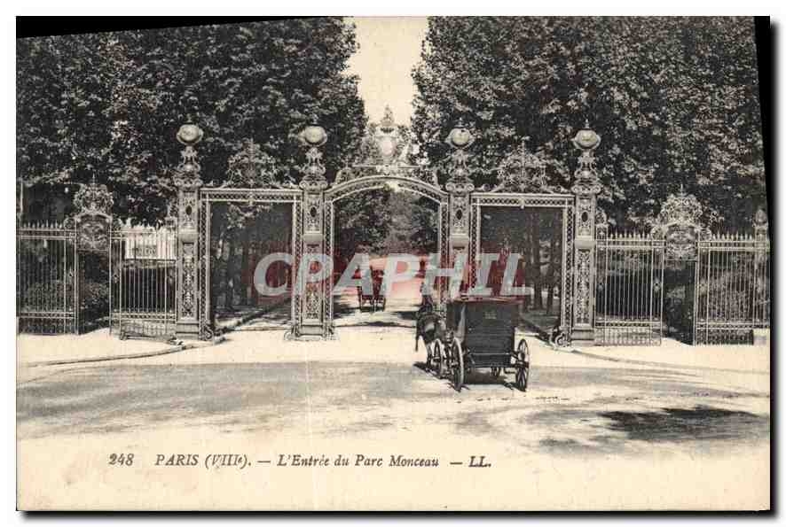 CPA Paris VIII L'Entree du Parc Monceau 