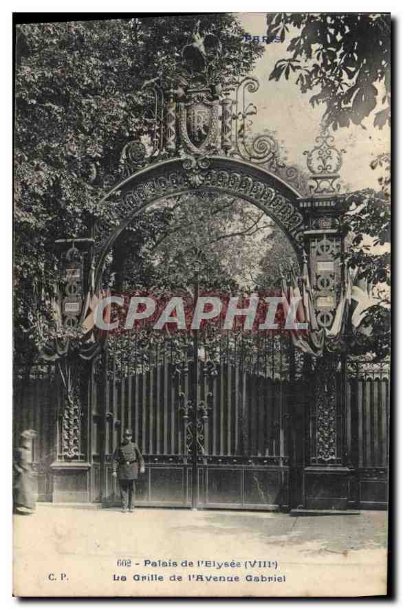 CPA Palais de l'Elysee VIII La Grille de l'Avenue Gabriel 
