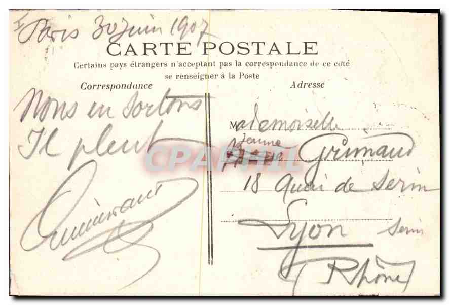 CPA Paris 7 Hotel des Invalides Cour d'Honneur  — Rückseite