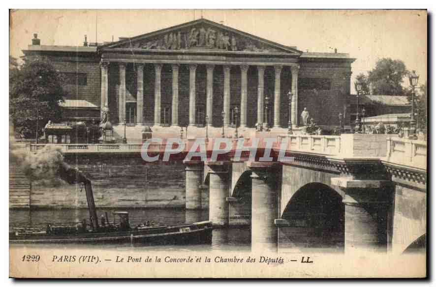 CPA Paris VII Le Pont de la Concorde et la Chambre des Deputes 