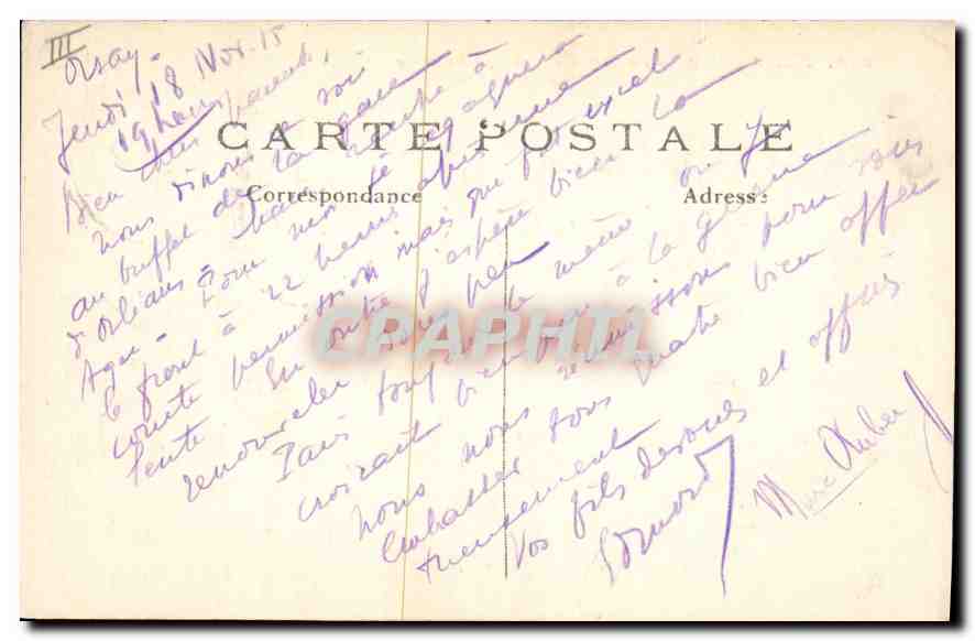 CPA Paris 7 arrt La Gare d'orleans quai d'Orsay  — Rückseite