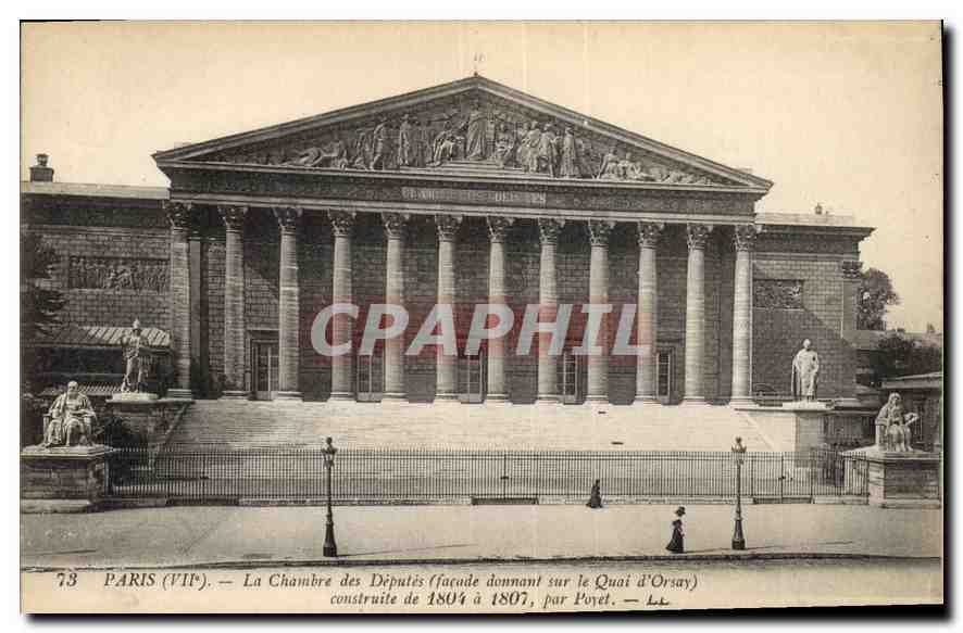 CPA Paris VII La Chambre des Deputes facade donnant sur le Quai d'Orsay 