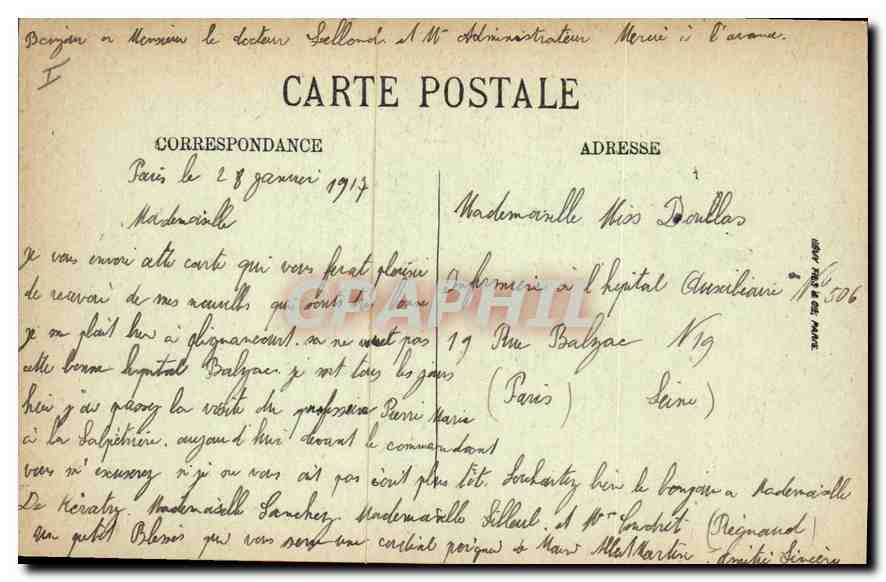 CPA Paris VII La Chambre des Deputes facade donnant sur le Quai d'Orsay  — Verso