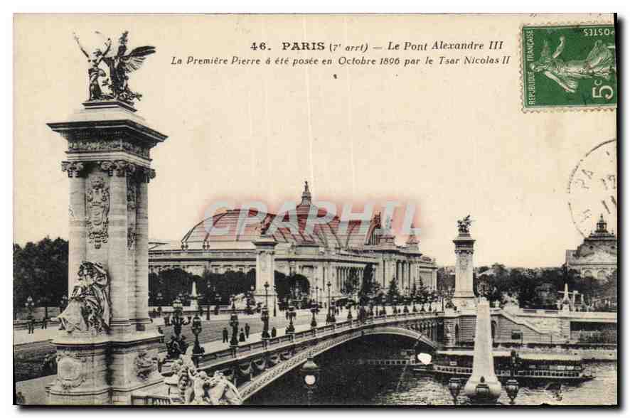 CPA Paris 7 arrt Le Pont Alexandre III 