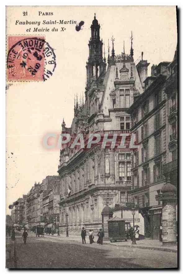 CPA Paris Faubourg Saint Martin et Mairie du X 