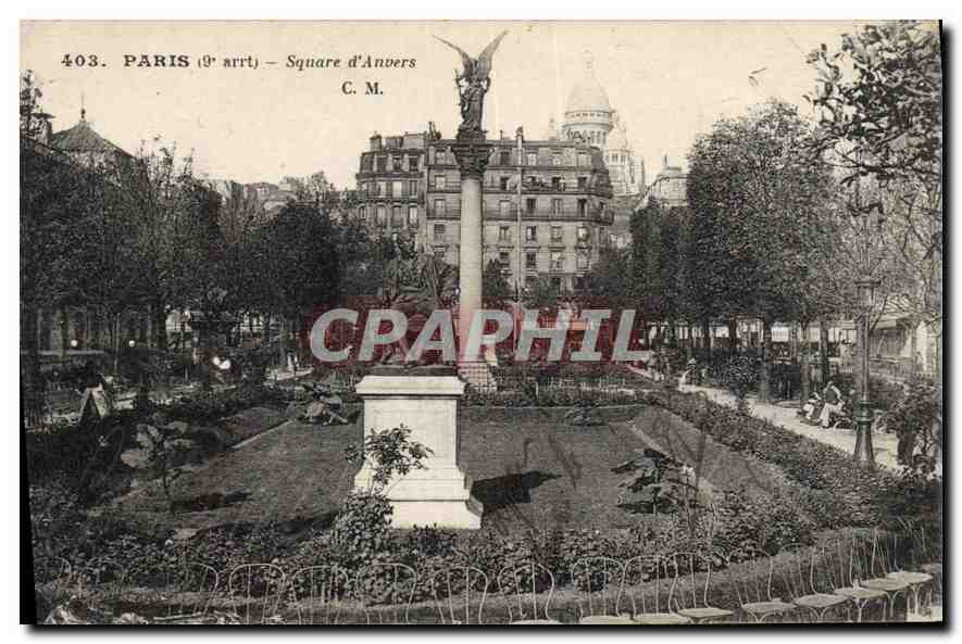 CPA Paris 9 arrt Square d'Anvers 