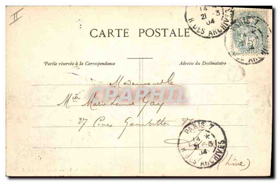 CPA Paris Le Square Montholon  — Rückseite